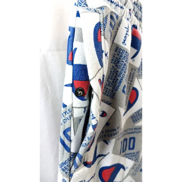 Champion Super Fleece 3.0 Thick Sweat Pants Allover Tag Scatter Script - Size M - Picture 4 of 13
